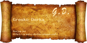 Gresko Dorka névjegykártya